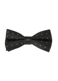 Nœud papillon en soie à pois noir