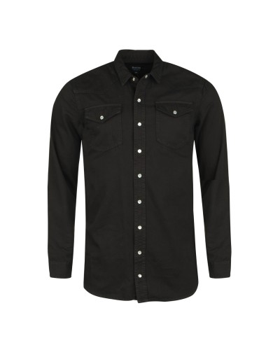 Chemise en jean noir: manches extra-longues 72cm