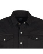 Chemise en jean noir: manches extra-longues 72cm