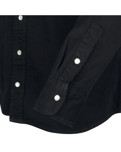 Chemise en jean noir: manches extra-longues 72cm