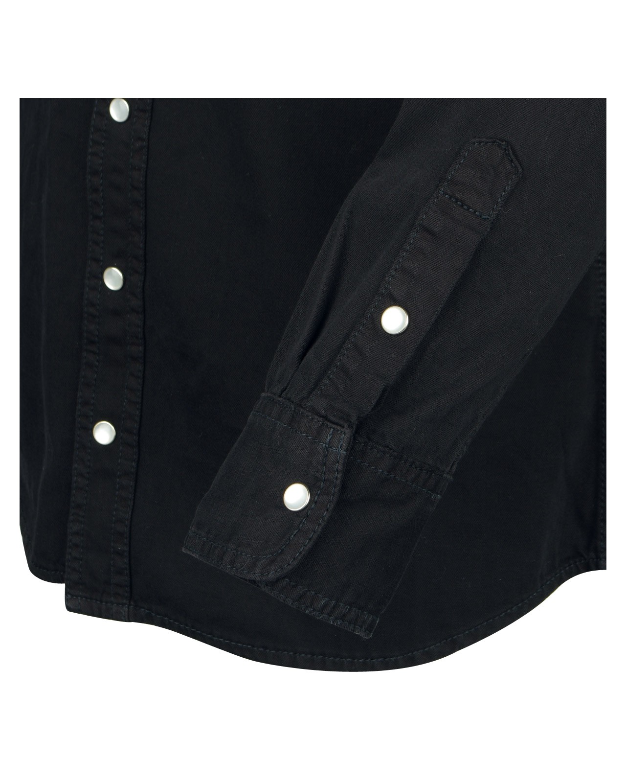 Chemise en jean noir: manches extra-longues 72cm