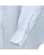 Chemise à rayures en lin bleu: grande taille du 0XL au 4XL