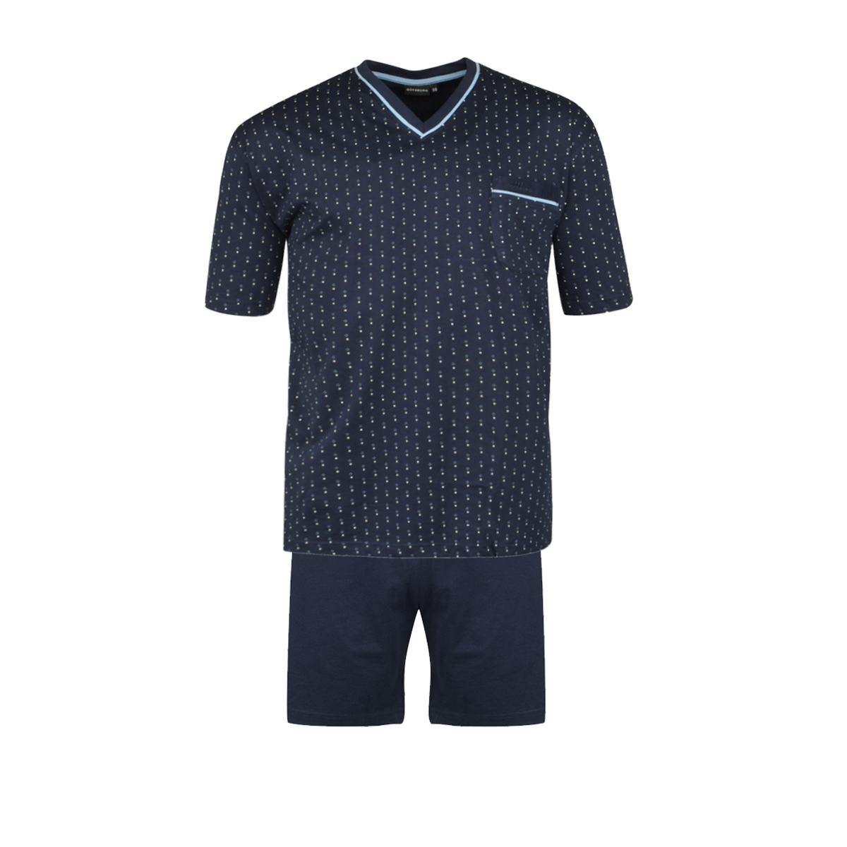 Gotzburg Pyjama short boutonné grande taille bleu marine