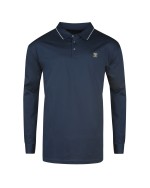 Polo manches longues en jersey Aston bleu marine: grande taille du 0XL au 4XL