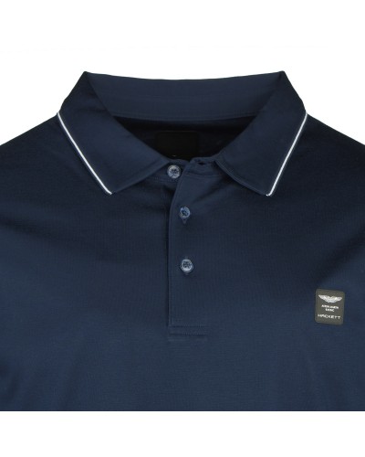 Polo manches longues en jersey Aston bleu marine: grande taille du 0XL au 4XL