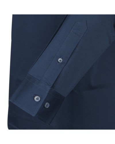 Polo manches longues en jersey Aston bleu marine: grande taille du 0XL au 4XL