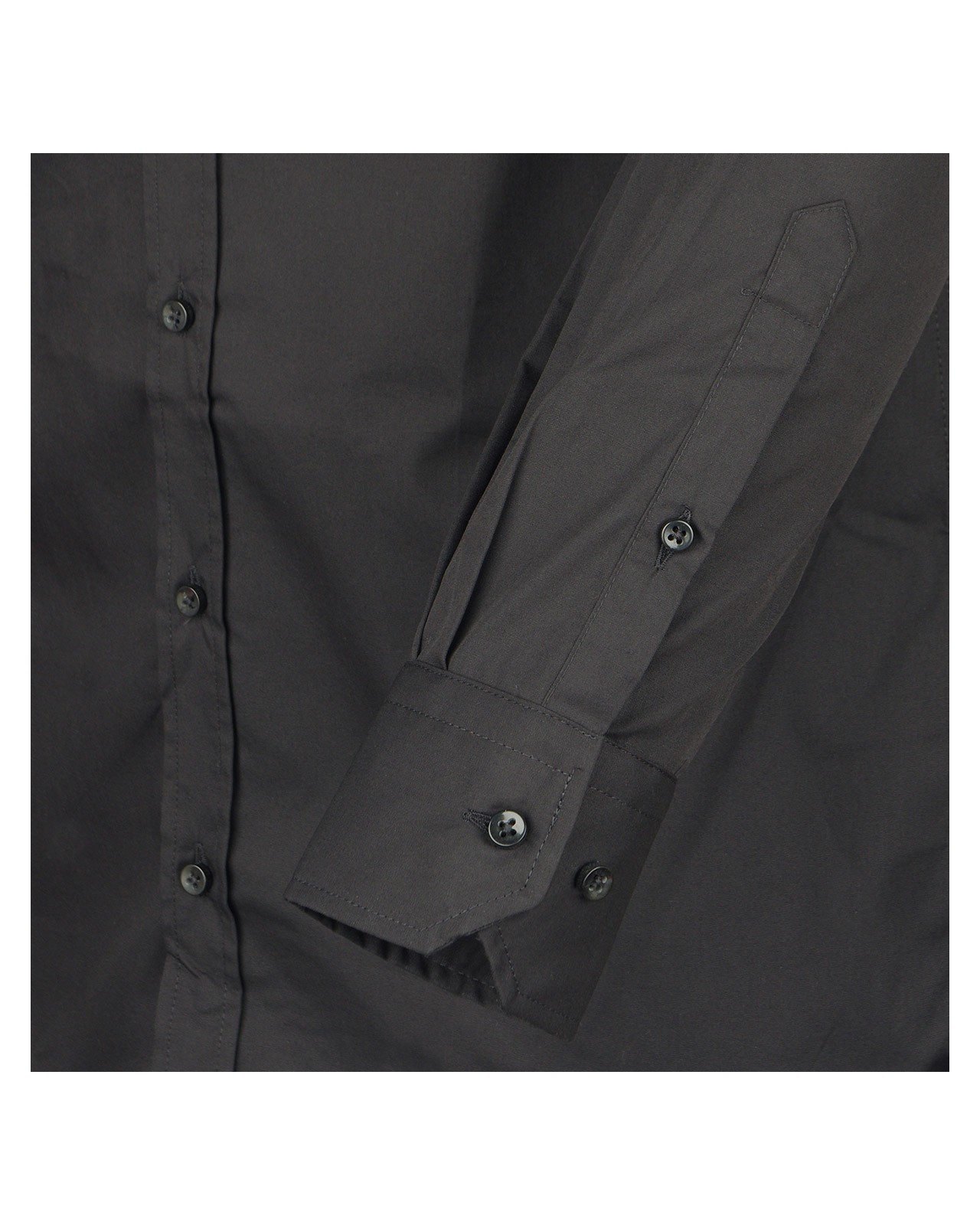 Chemise noir cintrée: manches extra-longues 72cm