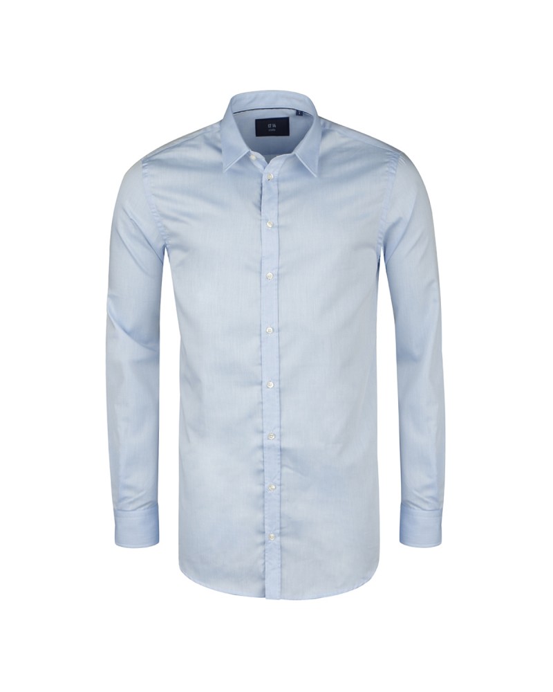 Chemise bleu cintrée: manches extra-longues 72cm