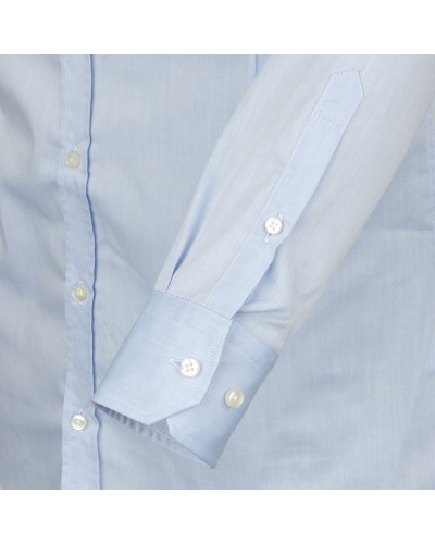 Chemise bleu cintrée: manches extra-longues 72cm