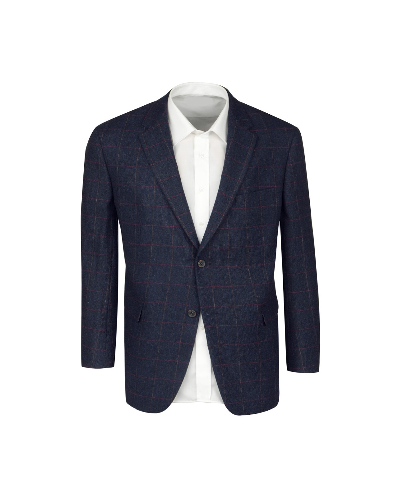 Veste en laine à carreaux bleu: grande taille du 60 au 72