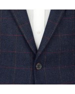 Veste en laine à carreaux bleu: grande taille du 60 au 72