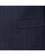 Veste en laine à carreaux bleu: grande taille du 60 au 72