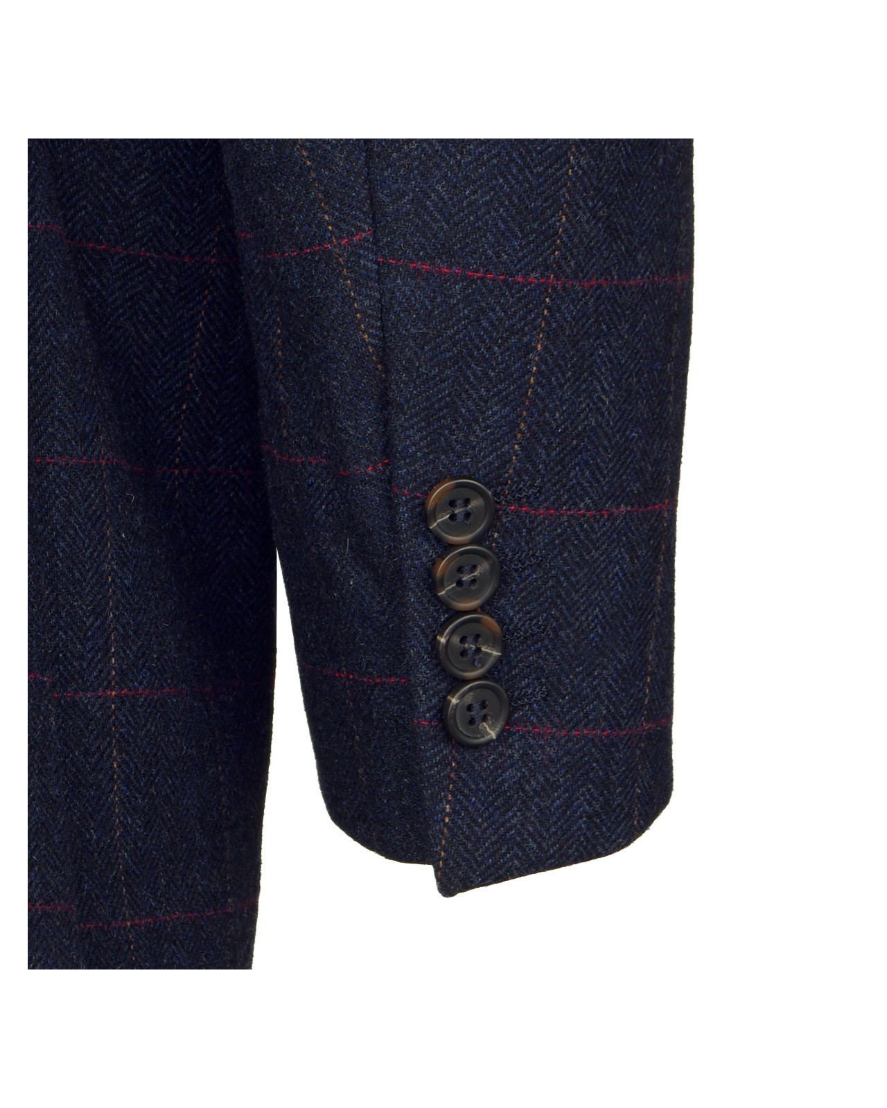 Veste en laine à carreaux bleu: grande taille du 60 au 72