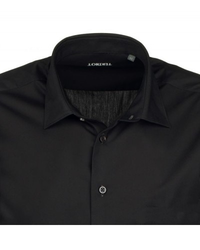 Chemise popeline noir: grande taille du 44 (XL) au 50 (4XL)