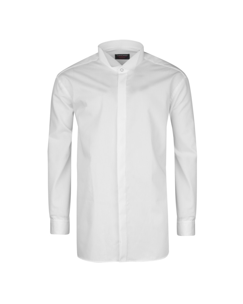 Chemise cérémonie blanche col cassé : grande taille du 44 (XL) au 50 (4XL)