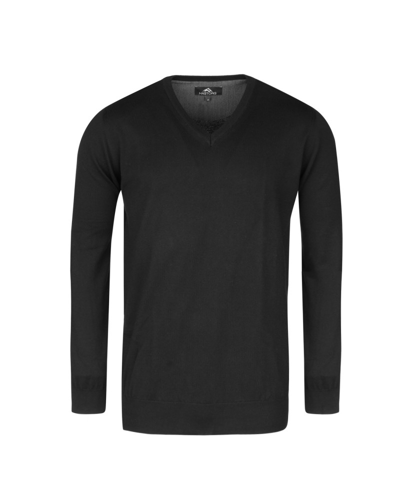 Pull col V noir pour Homme Grand : du M au 2XL