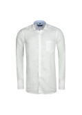 Chemise en lin blanc cintrée: manches extra-longues 72cm