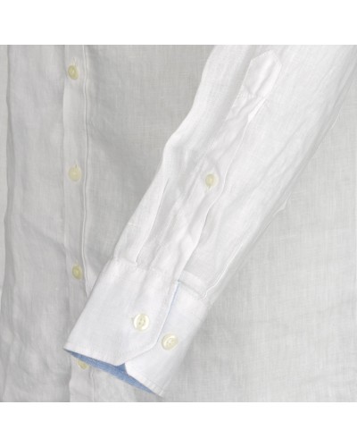 Chemise en lin blanc cintrée: manches extra-longues 72cm