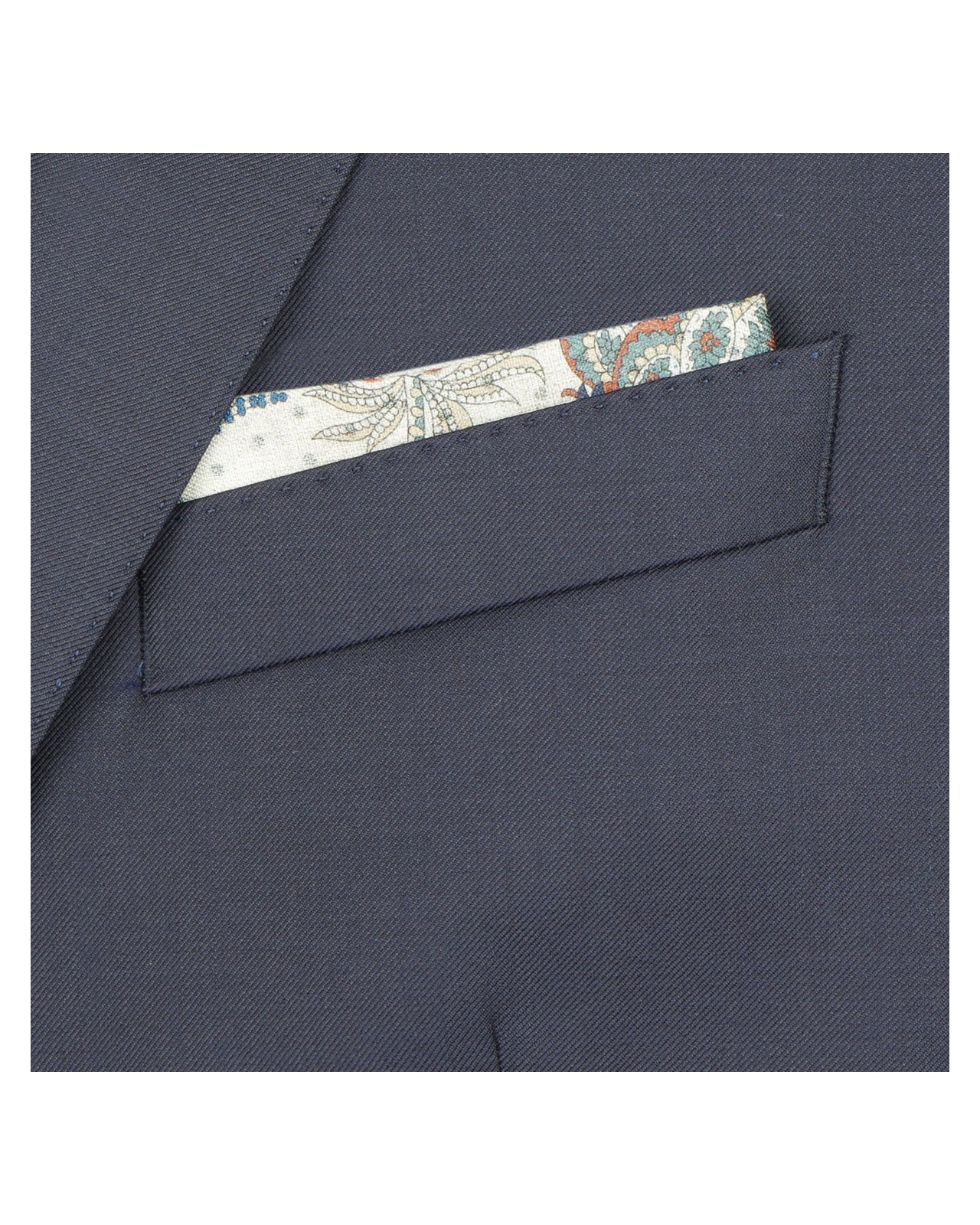 Pochette en soie coton cachemire bleu