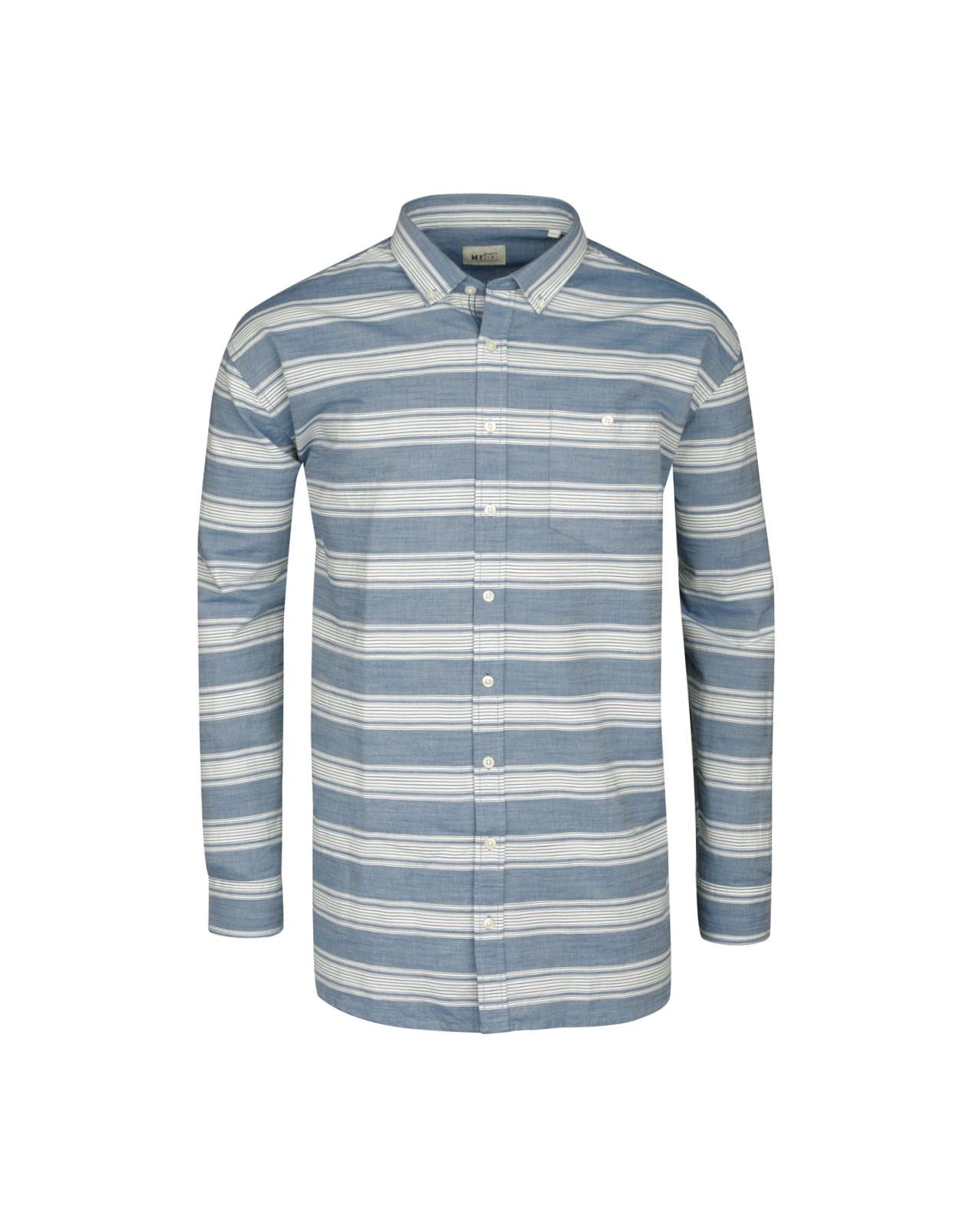 Chemise à rayures bleu: grande taille du 44 (XL) au 52 (5XL)