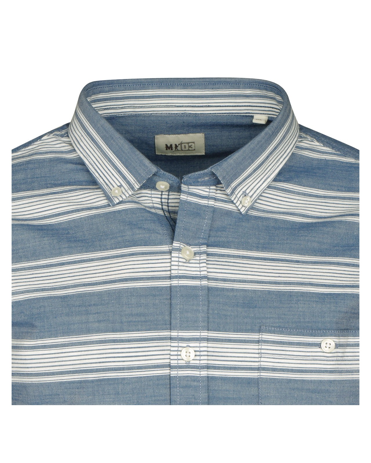 Chemise à rayures bleu: grande taille du 44 (XL) au 52 (5XL)