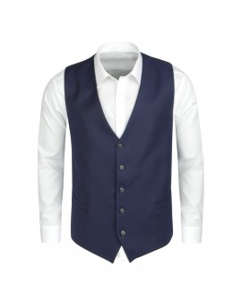 Gilet de costume bleu à pois pour homme grand : du 52 au 60