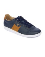 Sneakers en cuir bleu marine: grande taille du 47 au 49