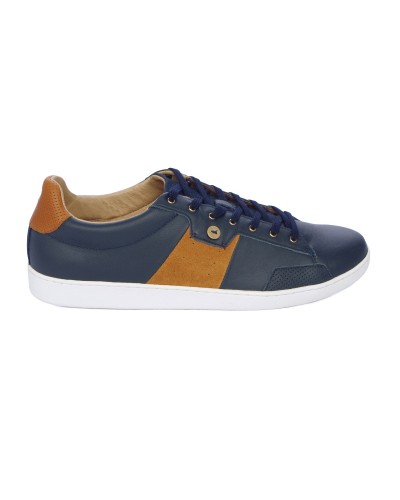 Sneakers en cuir bleu marine: grande taille du 47 au 49