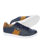 Sneakers en cuir bleu marine: grande taille du 47 au 49