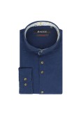 Chemise en lin bleu cintrée: manches extra-longues 72cm