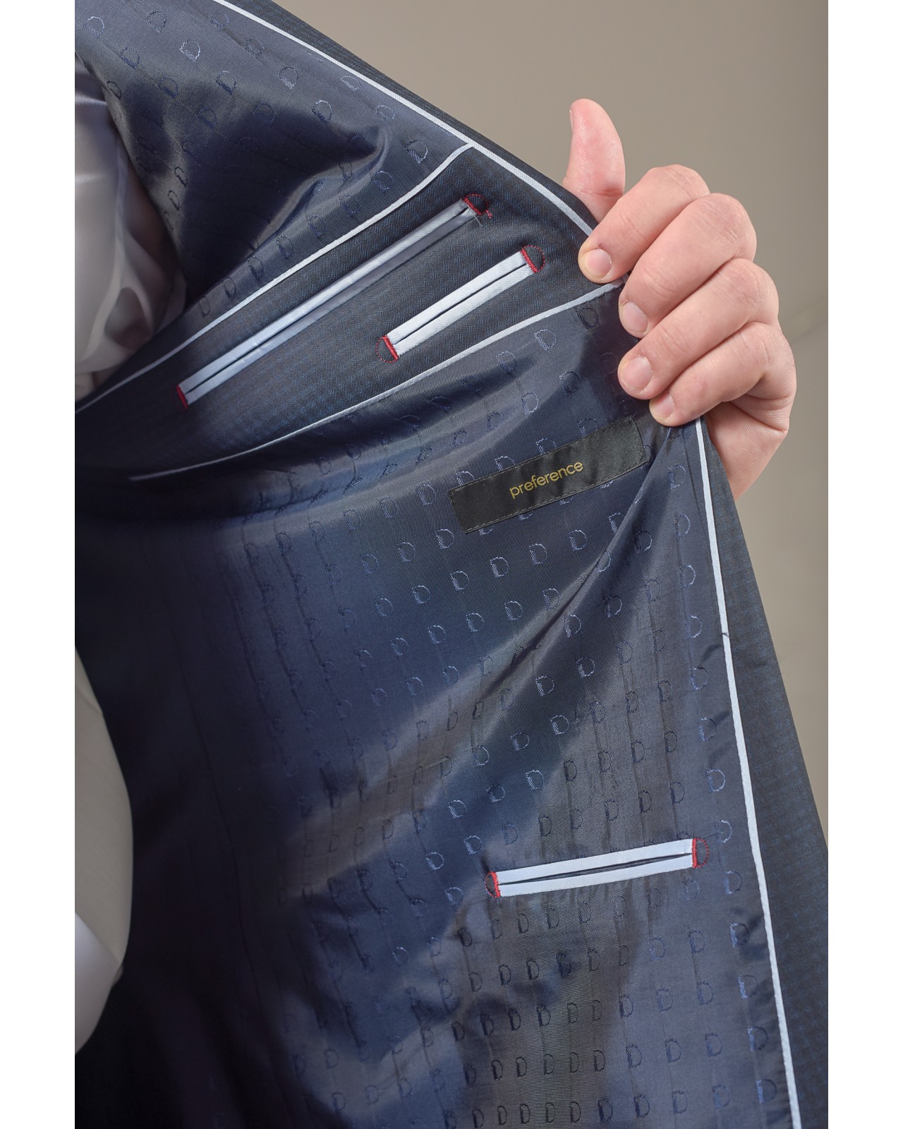 Veste de costume préférence vichy bleu : grande taille du 58 au 68