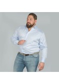 Chemise twill bleu: grande taille du 44 (XL) au 50 (4XL)