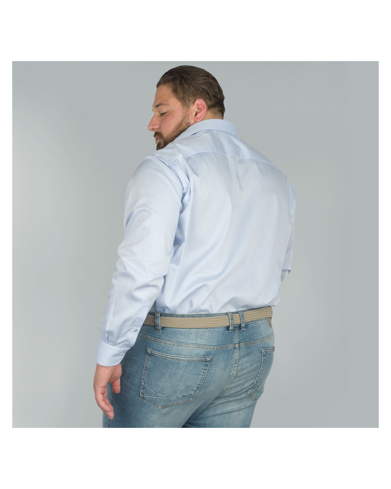 Chemise twill bleu: grande taille du 44 (XL) au 50 (4XL)