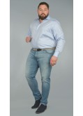 Chemise twill bleu: grande taille du 44 (XL) au 50 (4XL)
