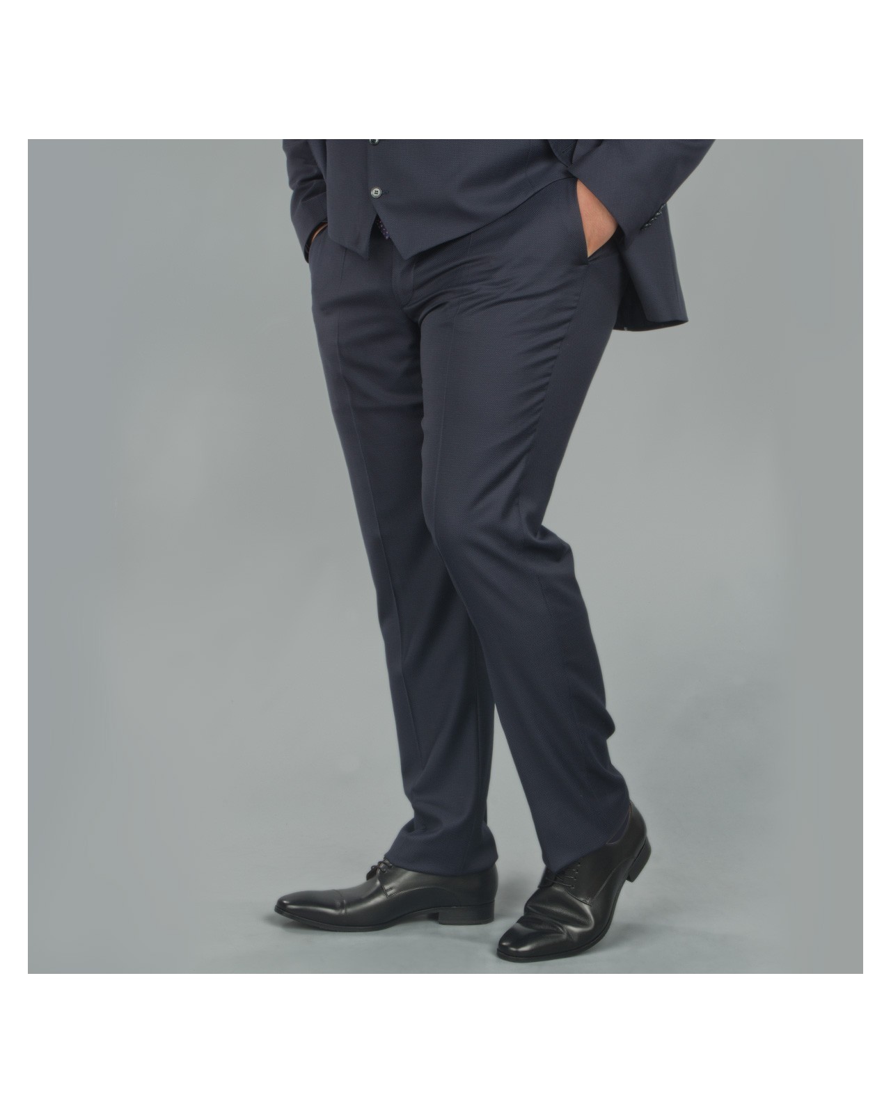 Pantalon de costume bleu: grande taille du 54 au 64