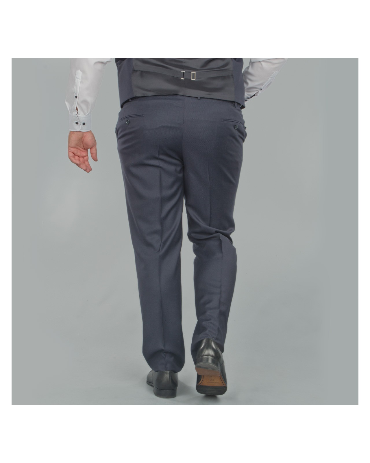 Pantalon de costume bleu: grande taille du 54 au 64