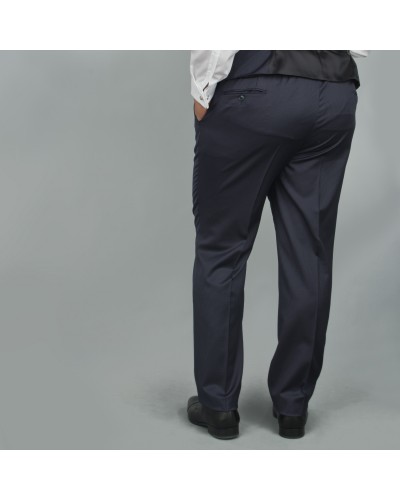 Pantalon de costume Maestro à rayures bleu : grande taille du 54 au 64