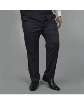 Pantalon de costume Maestro à rayures bleu : grande taille du 54 au 64