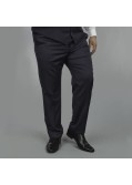 Pantalon de costume Maestro à rayures bleu : grande taille du 54 au 64