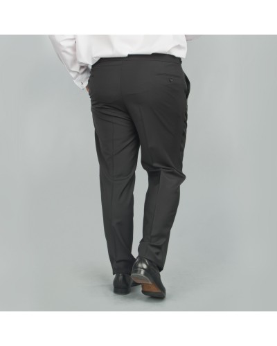 Pantalon de smoking noir avec satin : pour Homme Fort jusqu'au 62