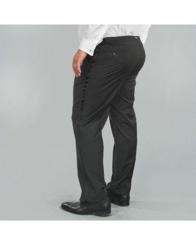 Pantalon de smoking noir avec satin : pour Homme Fort jusqu'au 62