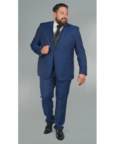 Costume complet grande taille bleu roi : veste et pantalon