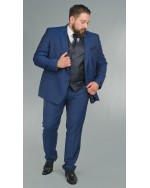 Costume complet grande taille bleu roi : veste et pantalon