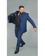 Costume complet grande taille bleu roi : veste et pantalon