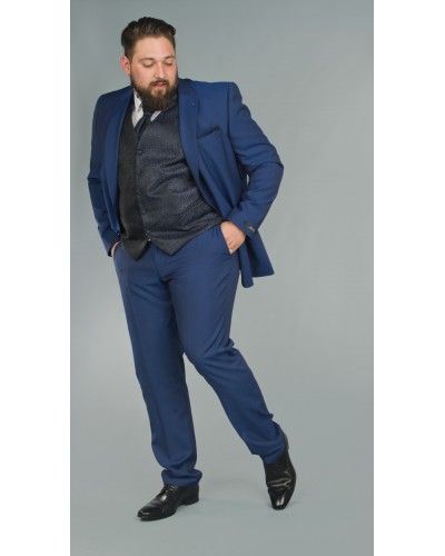 Costume complet grande taille bleu roi : veste et pantalon