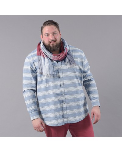 Chemise à rayures bleu: grande taille du 44 (XL) au 52 (5XL)