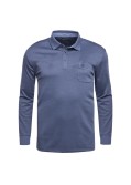 Polo mercerisé manches longues Mode Monte Carlo grande taille bleu