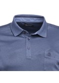 Polo mercerisé manches longues Mode Monte Carlo grande taille bleu