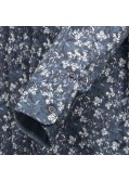 Chemise à fleurs MN03 manches extra-longues 72 cm en coton bleue