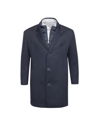 Manteau en laine Bugatti grande taille bleu marine